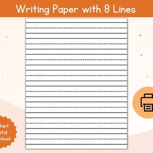 Carta per esercizi di scrittura a mano / Carta per esercizi di scrittura / Carta a righe stampabile / Carta per lettere / Carta per esercizi di scrittura / Carta per esercizi di scrittura