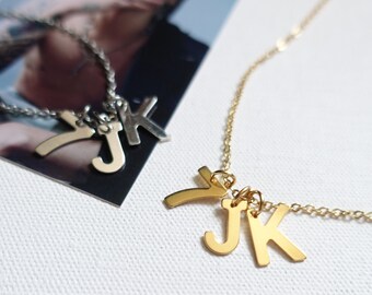 Jungkook Seven inspirierte Halskette mit 3 Anhängern aus Edelstahl | BTS JK inspired merch