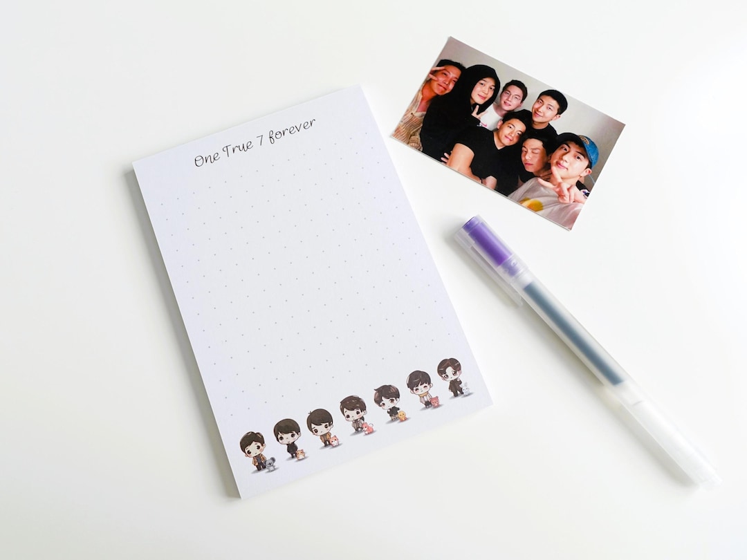 BTS Inspired OT7 Notepad “one True 7 Forever” With the 7 Members - Etsy
