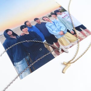 Collana con ciondolo numero 7 ispirato ai BTS | Acciaio inossidabile argento e oro