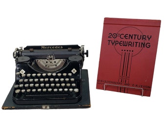 Rare 1936 Mercedes Prima Portable Typewriter / Glass Keys / Working Typewriter / German Typeface / Collectible / Office Display