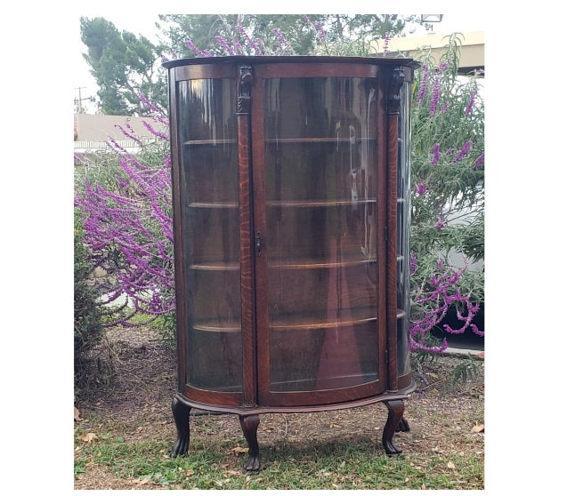 Used oak curio cabinets for sale deals