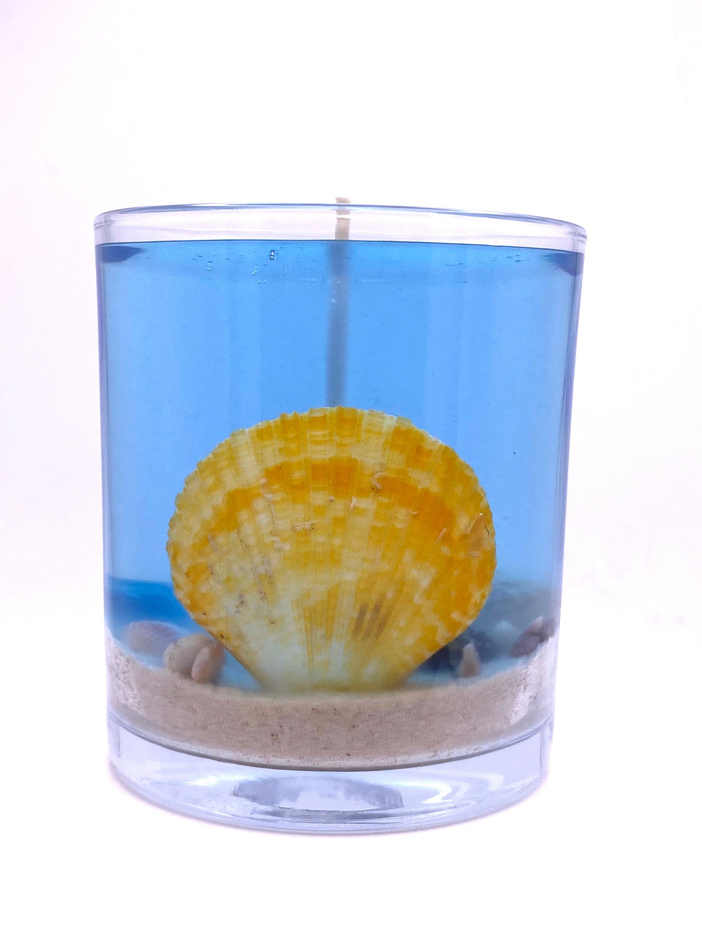 Romantic Ocean Jelly Wax Candle In Transparent Crystal Glass
