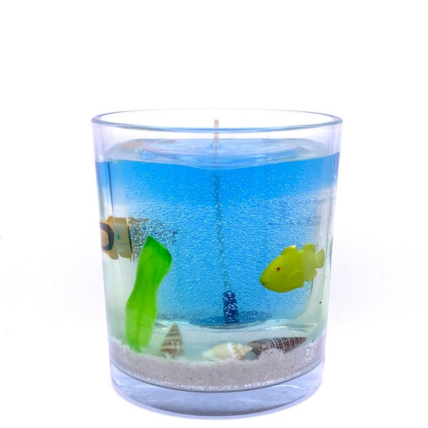 Tropical fish 10oz Refillable scented gel candle