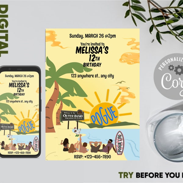 Outer Banks Birthday Party Invitation - Etsy New Zealand