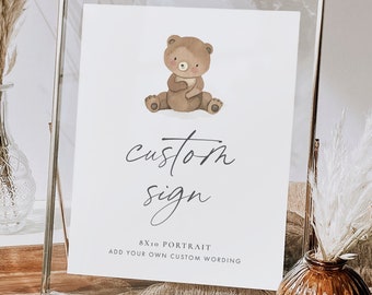 We Can Bearly Wait Custom Sign, We Can Bearly Wait Baby Shower Sign, Teddy Bear Baby Shower Sign, Baby Shower Custom Sign Bear, REMI