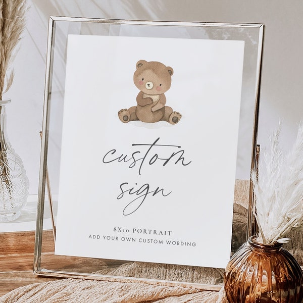 We Can Bearly Wait Custom Sign, We Can Bearly Wait Baby Shower Sign, Teddy Bear Baby Shower Sign, Baby Shower Custom Sign Bear, REMI