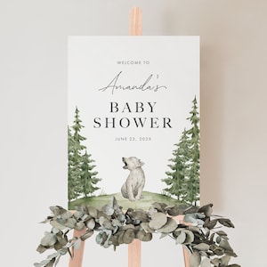 Cartello di benvenuto del lupo avventuroso, poster di benvenuto del lupo modificabile, cartello di doccia per bambini avventura stampabile, cartello di benvenuto della foresta, grandi spazi aperti KENJI
