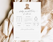 Teddy Bear Baby Shower Predictions, Advice Cards (Digital Download)