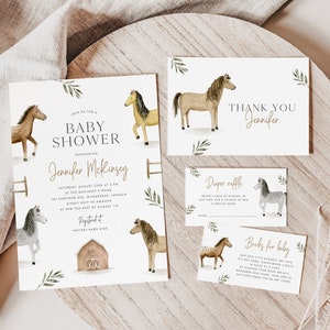 Horse Farm Baby Shower Invitation, Cowgirl Baby Shower Invitation, Cowboy Baby Shower Invitation, Barnyard Baby Shower, ELOISE