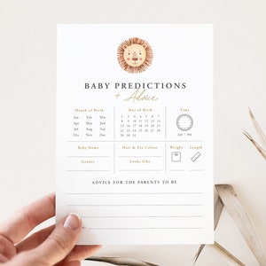 Safari Baby Predictions and Advice Cards, Safari Baby Shower Games, Advice for Parents, Wishes for Baby, A Wild One Baby Shower, KEI image 1