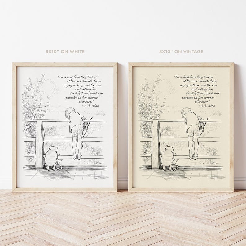 Pooh Quote Rivers A.A. Milne Quotes, Classic Winnie the Pooh Quotes Prints, Christopher ...