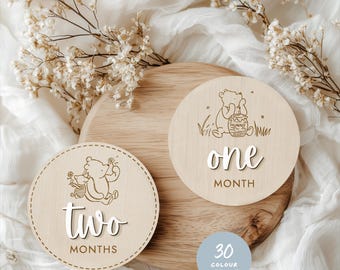 Winnie the Pooh - Printable - Baby Milestone Cards - Etsy
