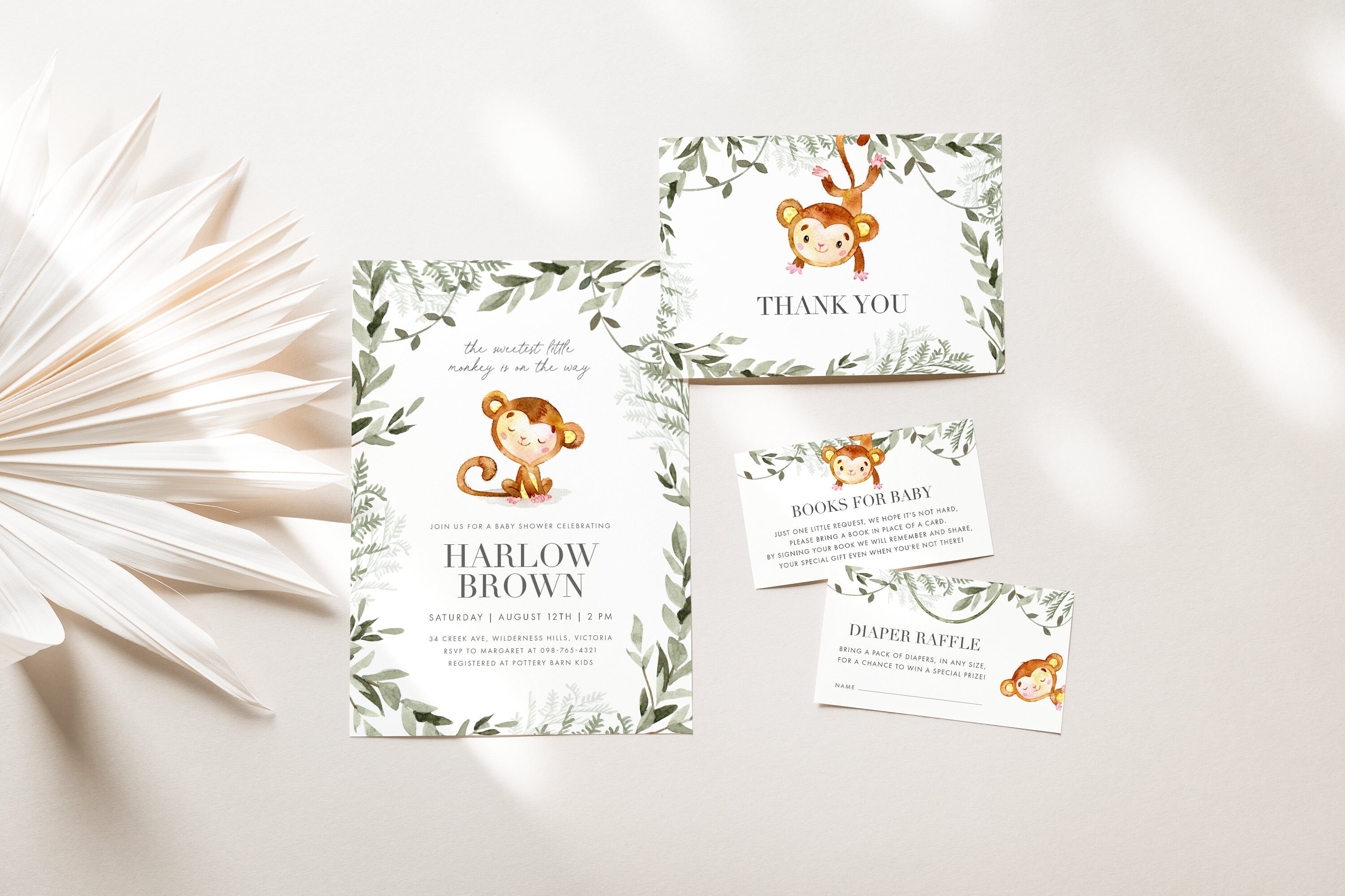 Free Printable Monkey Baby Shower Invitations