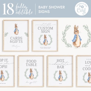 Beatrix Potter Baby Shower Signs, Peter Rabbit Baby Shower Signs Pack, Beatrix Potter Signs, Beatrix Potter Prints, Peter Rabbit, PETER-BS
