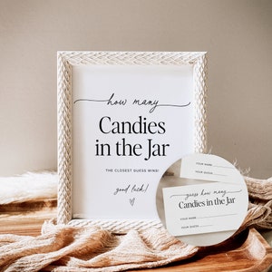 Guess How Many Candies in the Jar Game | Baby Shower Games | How Many Candies are in the Jar Baby Shower Sign | Guessing How Many | MS1