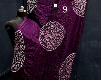 Kasumba Bandhani Work Dupatta, Tissue Pallu, Roślinny kolor, Boho Dupatta Dla kobiet