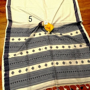 Handwoven Pure Khadi Cotton Designer Saree, Tassels, Cotton Sarees for Women Saree No # 5