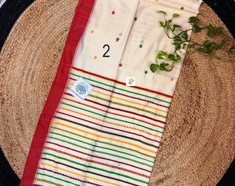 Manipuri Handwoven Pure Cotton Saree, Vibrant Sustainable Fashion