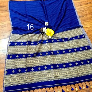 Handwoven Pure Khadi Cotton Designer Saree, Tassels, Cotton Sarees for Women Saree No # 16