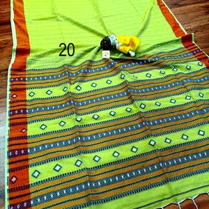 Handwoven Pure Khadi Cotton Designer Saree, Tassels, Cotton Sarees for Women Saree No # 20