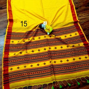 Handwoven Pure Khadi Cotton Designer Saree, Tassels, Cotton Sarees for Women Saree No # 15