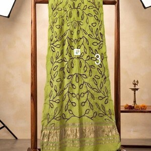 Ambadal With Barik Red Bandhej Work Dupatta, Lagdi Patta, Modal Silk, Organic Colour Dupatta No # 3