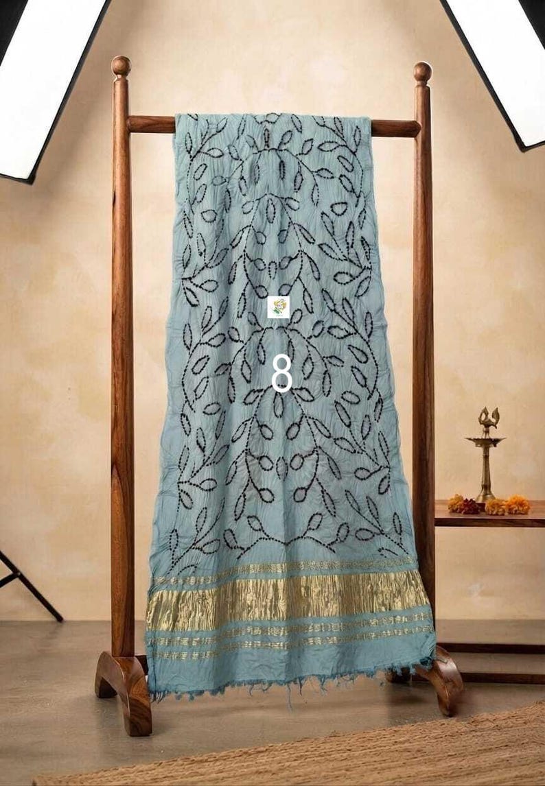 Ambadal With Barik Red Bandhej Work Dupatta, Lagdi Patta, Modal Silk, Organic Colour Dupatta No # 8