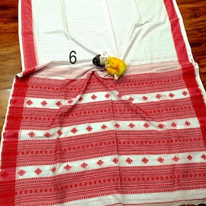Handwoven Pure Khadi Cotton Designer Saree, Tassels, Cotton Sarees for Women Saree No # 6