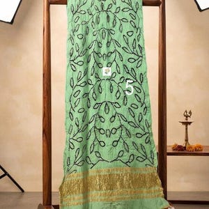 Ambadal With Barik Red Bandhej Work Dupatta, Lagdi Patta, Modal Silk, Organic Colour Dupatta No # 5