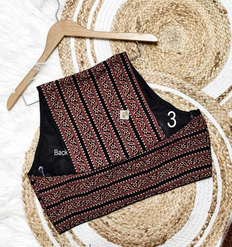 Multicolor - Ajrakh Hand Block Printed Cotton Readymade Blouse