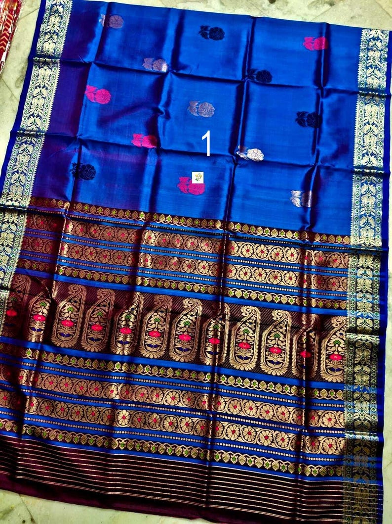 Handweaved Pure Bishnupuri Swarna Katan, With Rich Pallu, Rose Butta, Silk Mark Certified Saree Saree No # 1