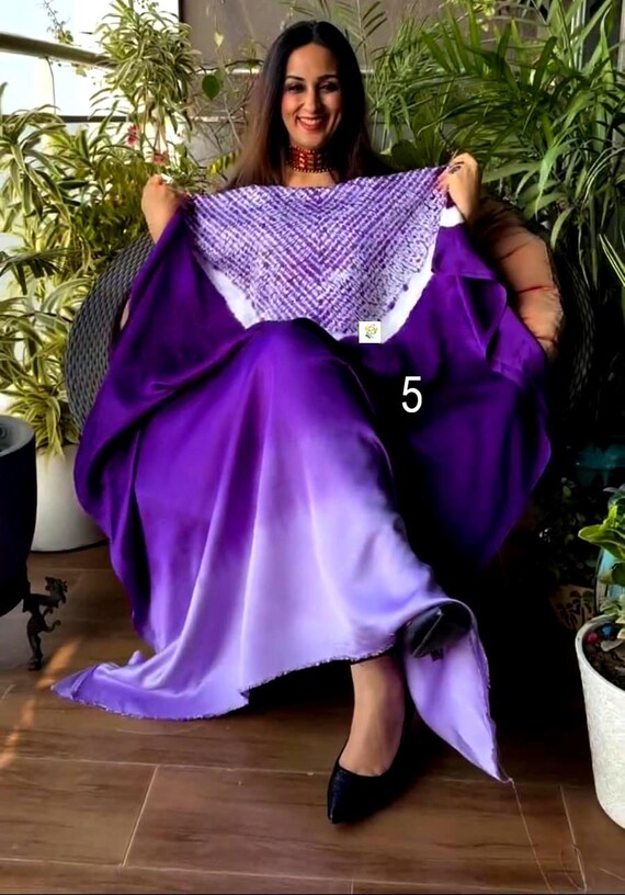 modal silk kaftan dress Shibori Modal Silk Kaftan, Organic Shaded Colour, Skin Friendly, Ethnic Dress For Women