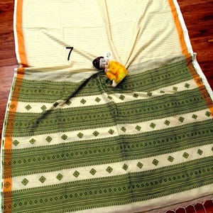 Handwoven Pure Khadi Cotton Designer Saree, Tassels, Cotton Sarees for Women Saree No # 7