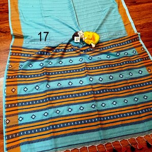 Handwoven Pure Khadi Cotton Designer Saree, Tassels, Cotton Sarees for Women Saree No # 17