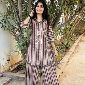 Red - Block Print Cotton Ajrakh Palazzo 16
