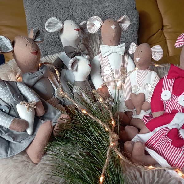 Tilda Mäuse, Mäuse, Weihnachts Mäuse, Mäusepaar, Mäusemädchen, Mäusemann, Künstler Puppen,