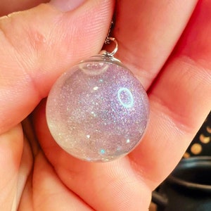 Rainbow Fairy Dust Fidget Necklace | Unicorn Inspired Sensory Pendant | Whimsical Snow Globe Jewelry