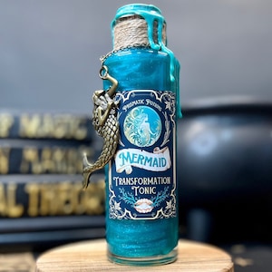 Mermaid Transformation Tonic Magic Potion | Whimsical Apothecary Decor | Mythical Fairytale Sensory Fidget | Gamer Desk Accessory |