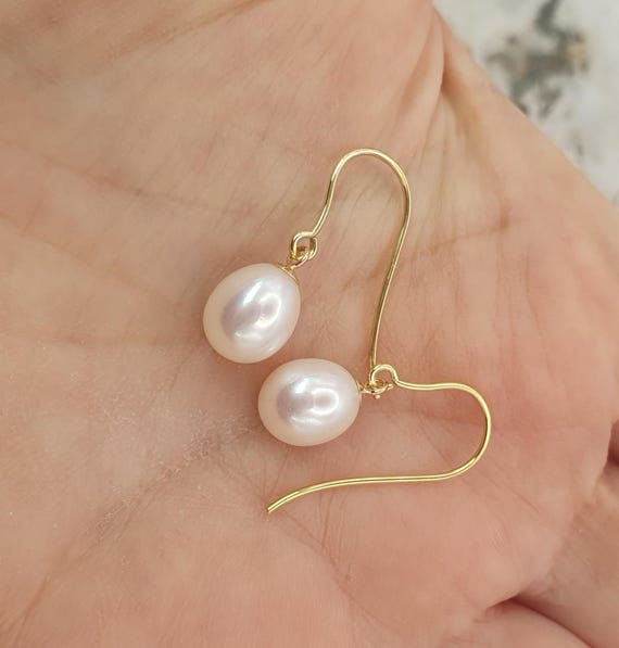 Boucles D'oreilles Or 9 Carats Avec Perles Et Brillants - Style Clou, Superbe état