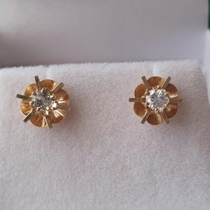 14ct, 14k Solid Yellow Gold Natural genuine diamond Stud Earrings 3mm. 0.20ct
