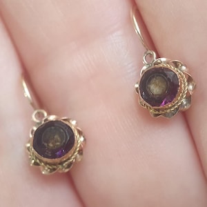 Antique Victorian 9ct 9k Yellow Solid Gold Earrings, c1890