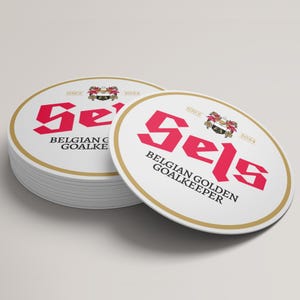 Nottingham Forest beer mat featuring Mat Sels from the 24/25 season in blue colours – ideal for football fans