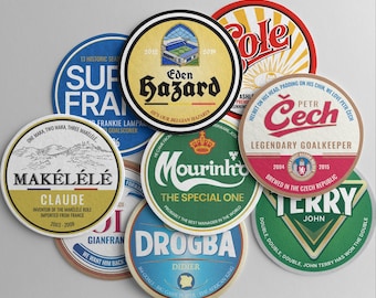 Chelsea Beer Mats Coasters Set – Legends Edition