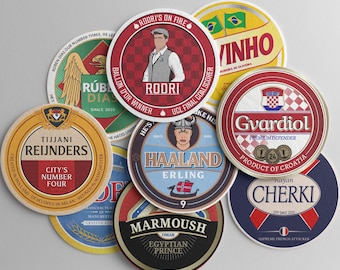 Manchester City Beer Mats Coasters Set – 25/26 Season Edition