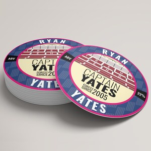 Handmade Nottingham Forest beer mat with captain Ryan Yates design – perfect home bar accessory for Nottingham Forest fans