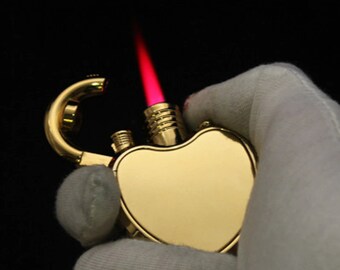 Jet Lighter Love Heart Shape Butane Turbine Torch Lighter Red Flame Windproof