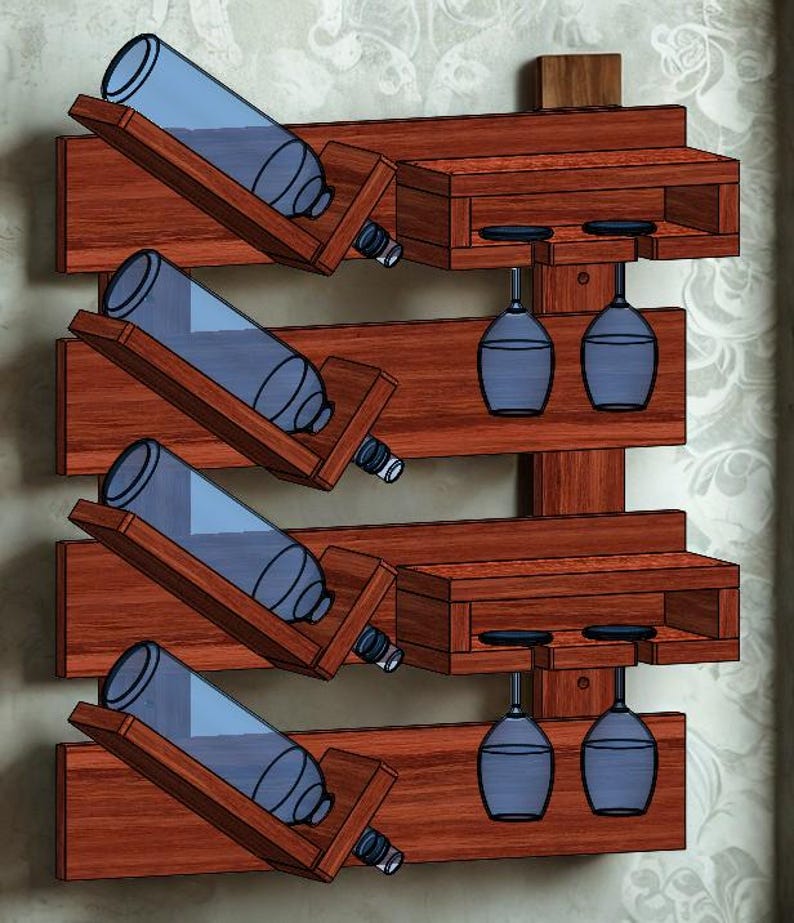 DIY Wine Rack Plan – Step-by-step Wooden Rack PDF Blueprint for Home ...