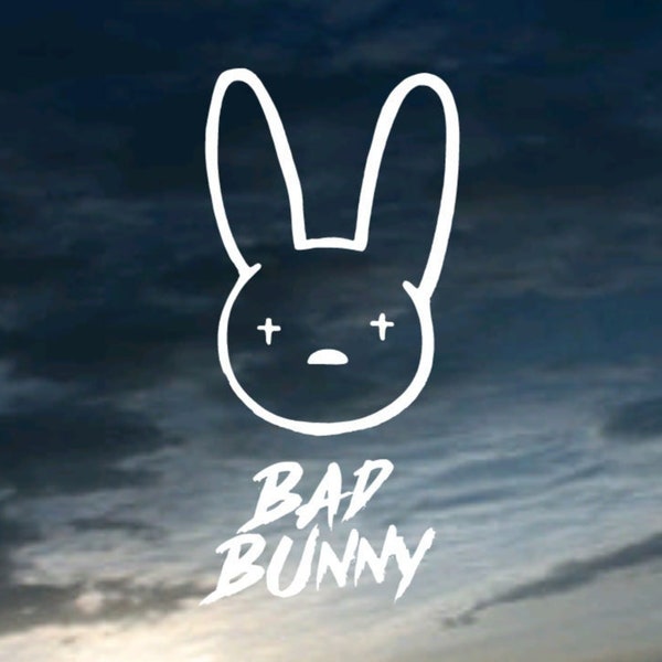 Bad Bunny Logo Vinyl Decal - FREE SHIPPING - decorative decal for cars, windows, glass, mugs, laptops, mirrors, etc.