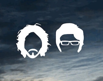 Bret and Jemaine Flight of the Conchords Vinyl Decal - FREE SHIPPING - decorative decal for cars, mirrors, laptops, windows, mugs, etc.